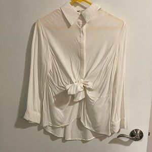 English Factory White Tie-Front Blouse